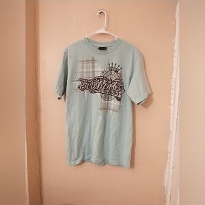 Vintage Y2K Southpole Premium- Aqua Crew Neck Short Sleeve Shirt (XL)